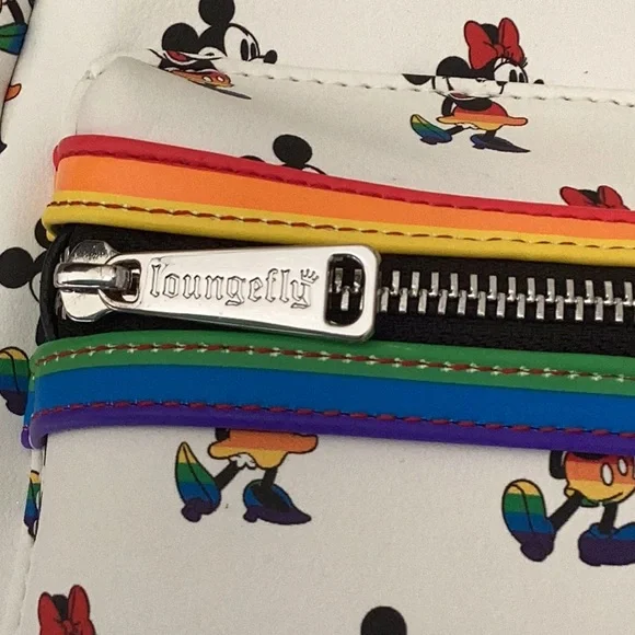 Disney Parks Rainbow Collection Mickey and Minnie Mini Loungefly Backpack